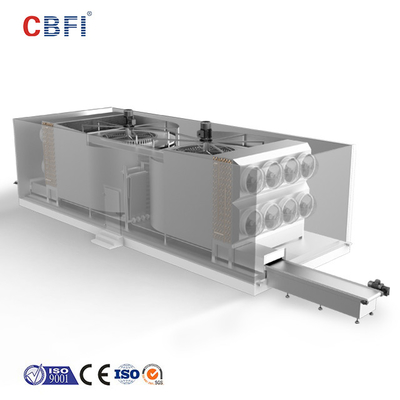16~54 인치 컨베이어 폭 CIP 자동적인 청소 체계를 가진 스테인리스 두 배 나선 냉장고